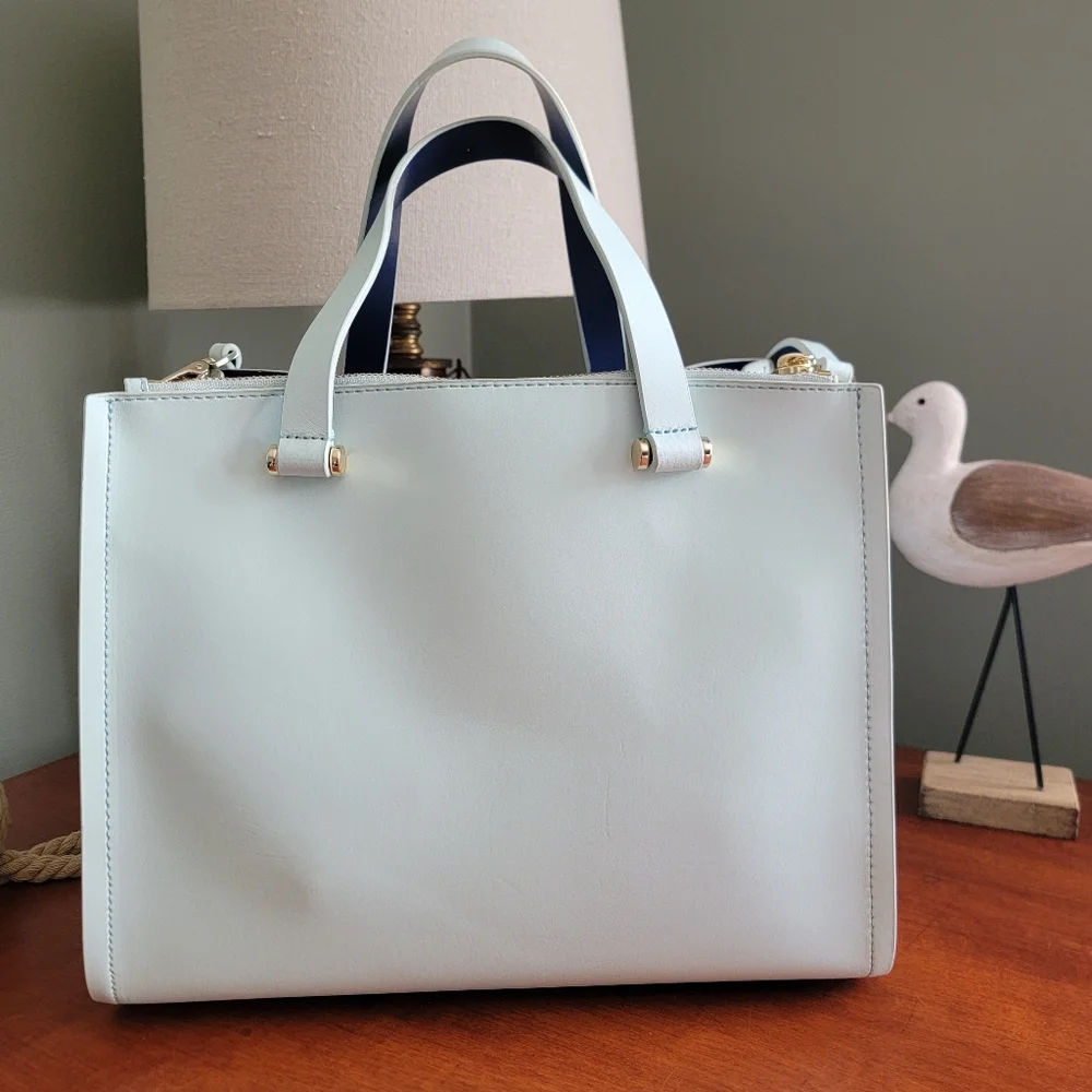 Kate Spade Kyra Arbour Hill Light Blue Leather Satchel Tote